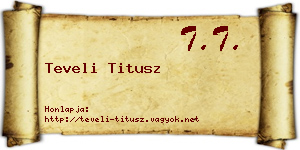 Teveli Titusz névjegykártya